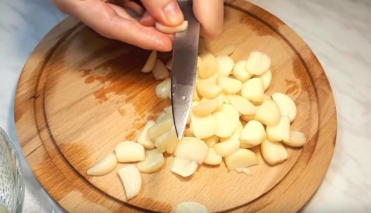 chopped garlic.