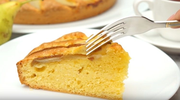 Como puede ver, según esta receta, el pastel de pera tiene un aspecto muy apetitoso.