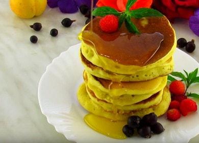 Tasty lush pancakes  on kefir