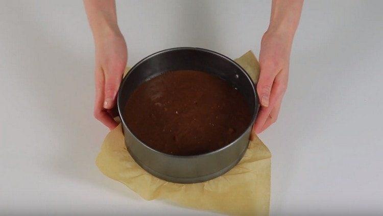 Transfer the dough into a mold and bake a biscuit.