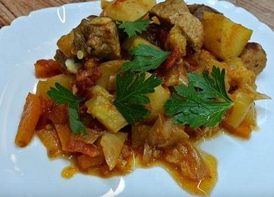 Tasty zucchini stew  with meat