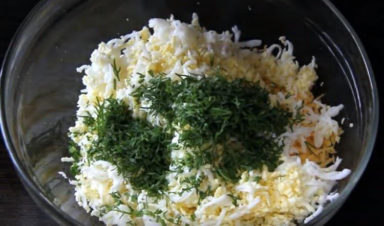 Add chopped dill to the filling.
