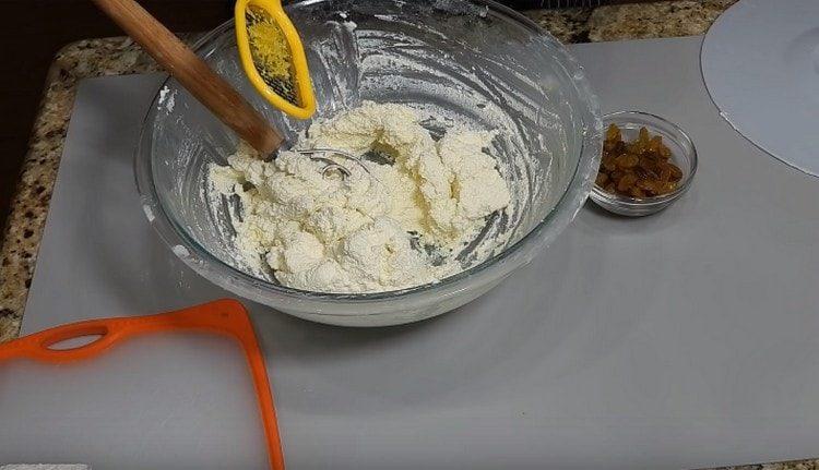 Add lemon zest to the curd.