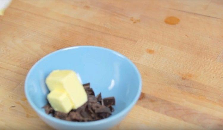 Add butter to chocolate