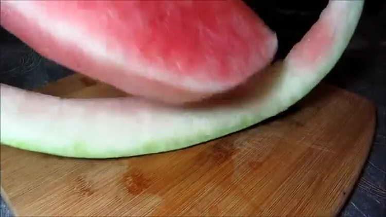 we clean skins from a watermelon
