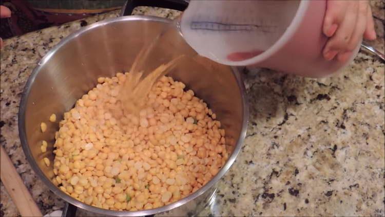 pour salt into peas