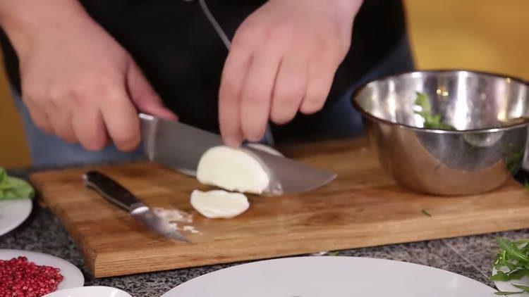 Chop the mozzarella