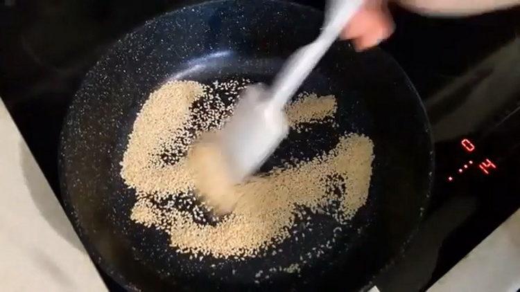 faire frire les graines de sésame