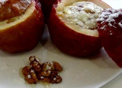 Sabrosas manzanas al horno con queso cottage en el horno🍎