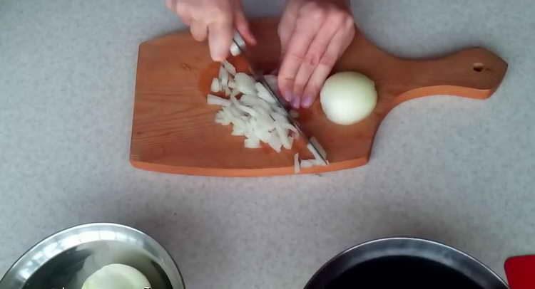 cut the onion into slices