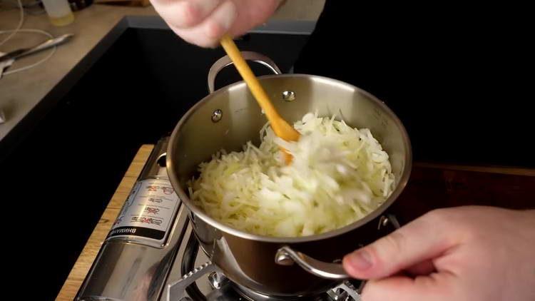 stir fry the onions