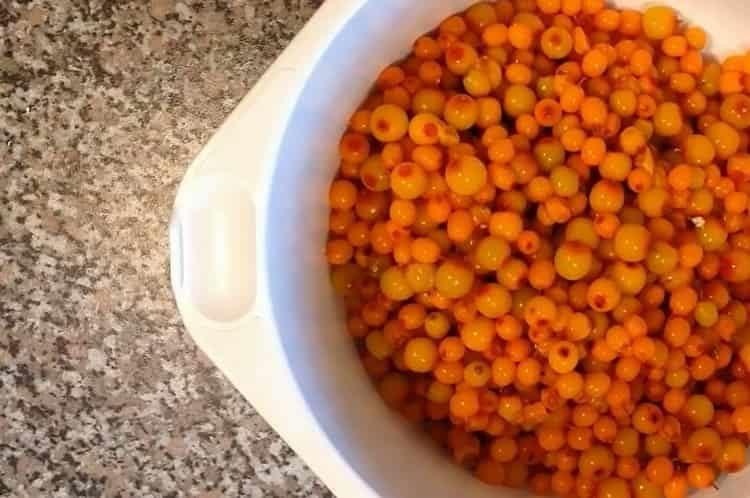 sea ​​buckthorn na may asukal para sa taglamig nang hindi nagluluto