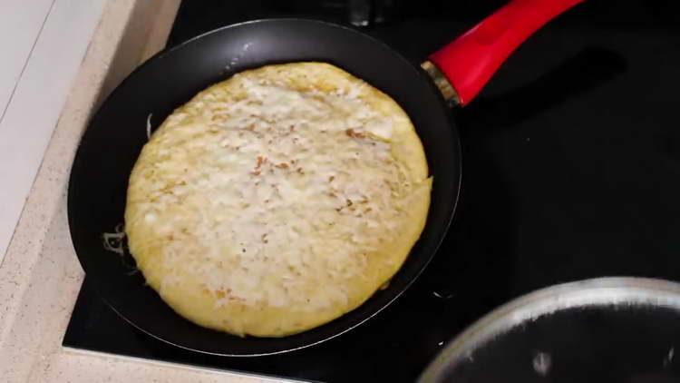 fry pancake until the cheese is melted