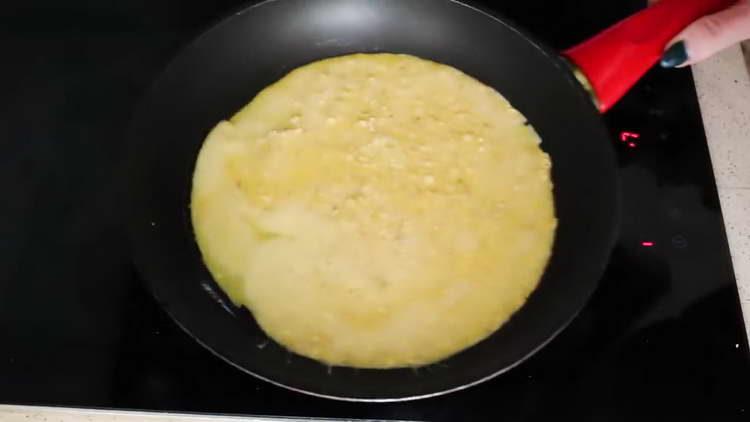 pour the dough into the pan