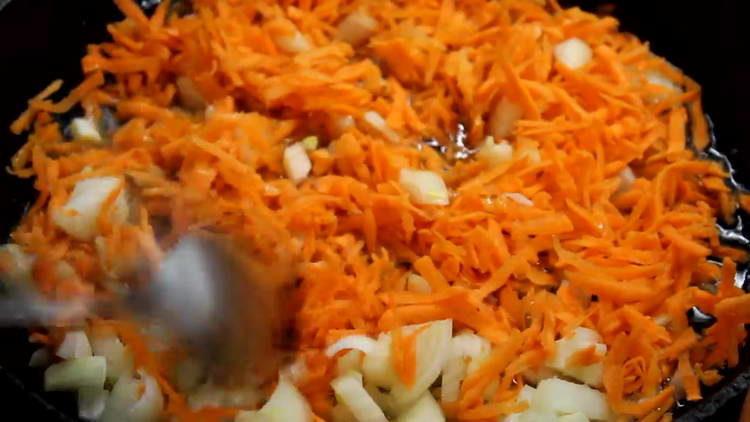 fry carrots and onions