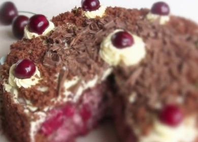 A simple recipe for delicious  and delicate cake Drunk Cherry