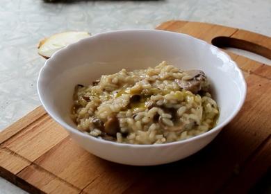 Une recette simple pour un délicieux ris risotto aux champignons