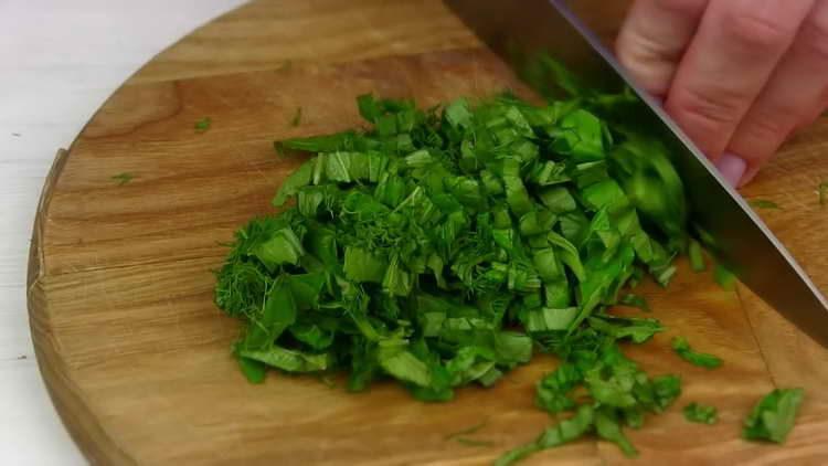 chop finely greens