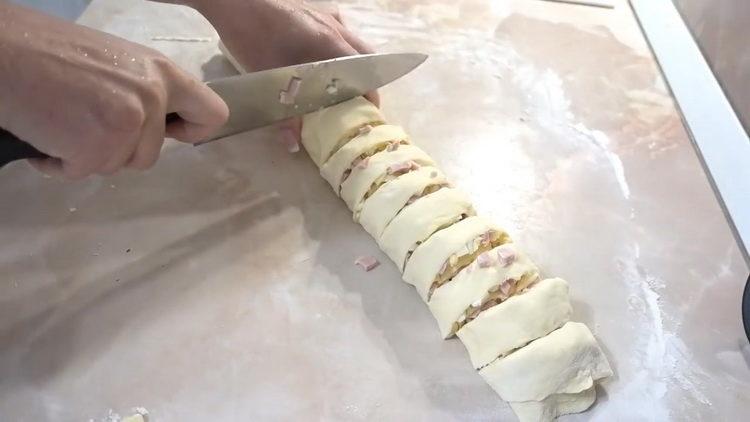 chop the dough