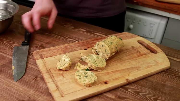 cut the butter into slices