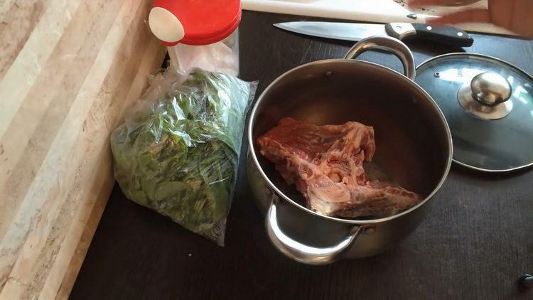 Cooking sorrel soup