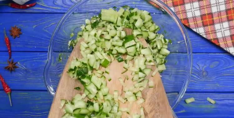 chop eggs and radishes