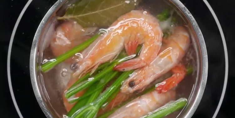 send shrimp to the pan