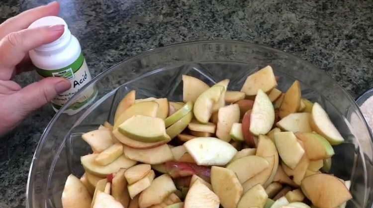 agregar ácido cítrico a las manzanas