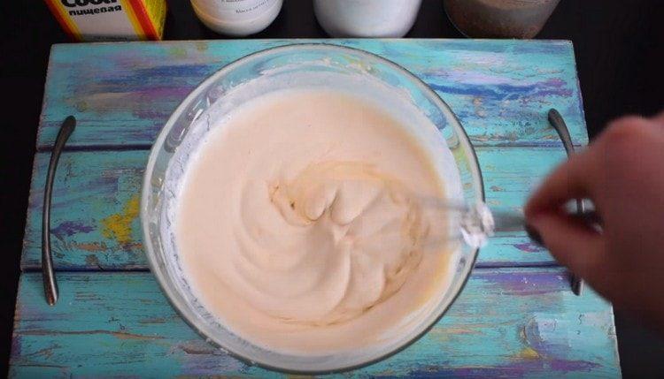 Add soda and vegetable oil to the dough.