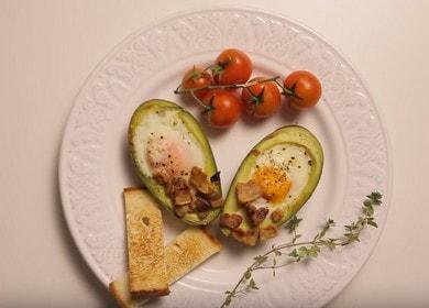Tasty and healthy breakfast  with avocado
