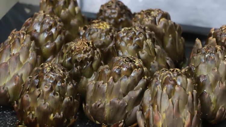 send the artichoke into the oven