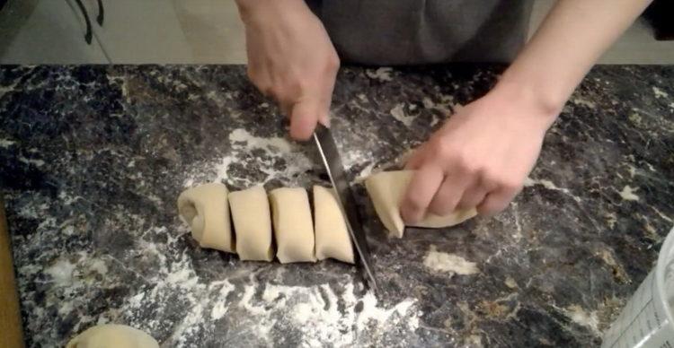 chop the dough