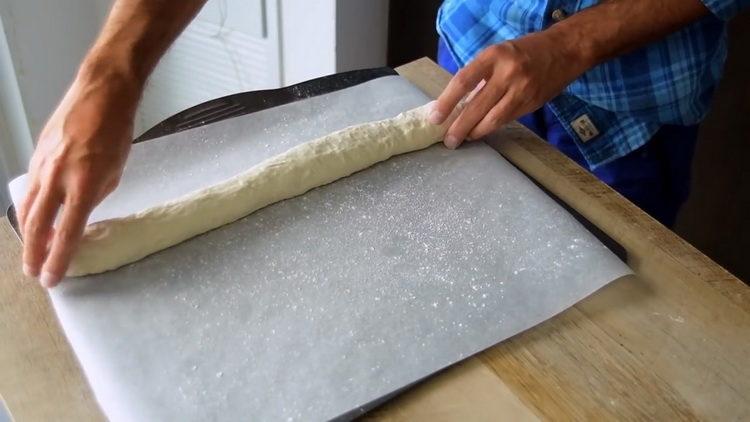 put the dough on a baking sheet
