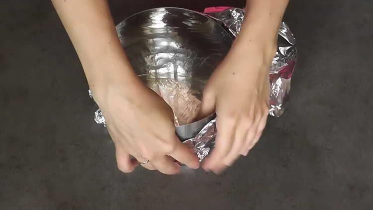 wrap the baking dish with foil