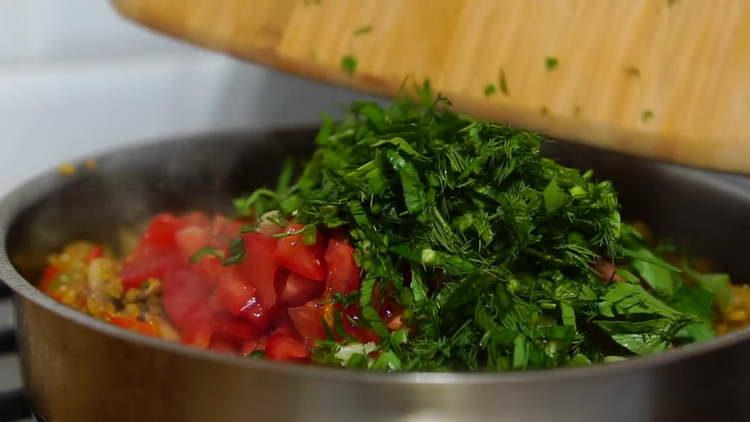 vierta las verduras