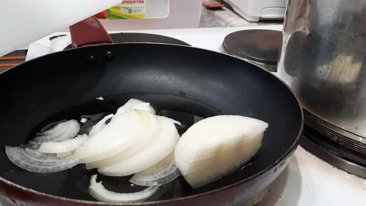 put the onion in the pan