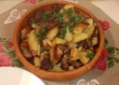 Delicious fried  potato with meat