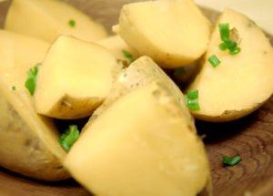 tasty jacket potato in microwave