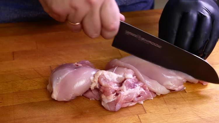 chop the chicken breast