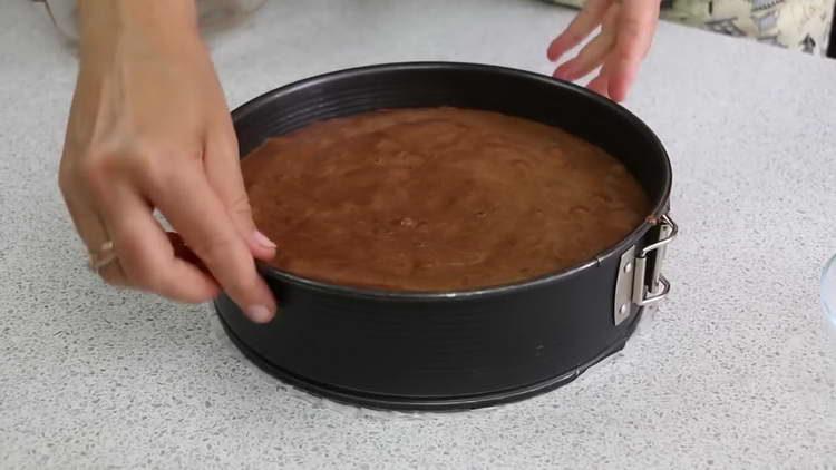 pour the dough into a baking dish