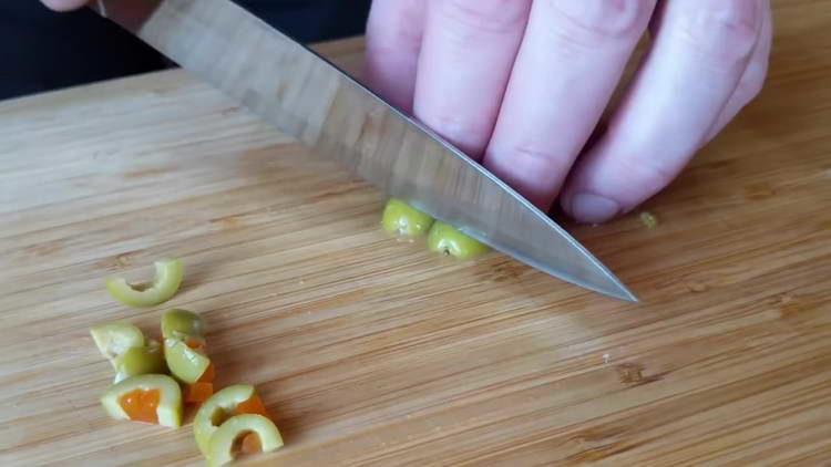 chop olives