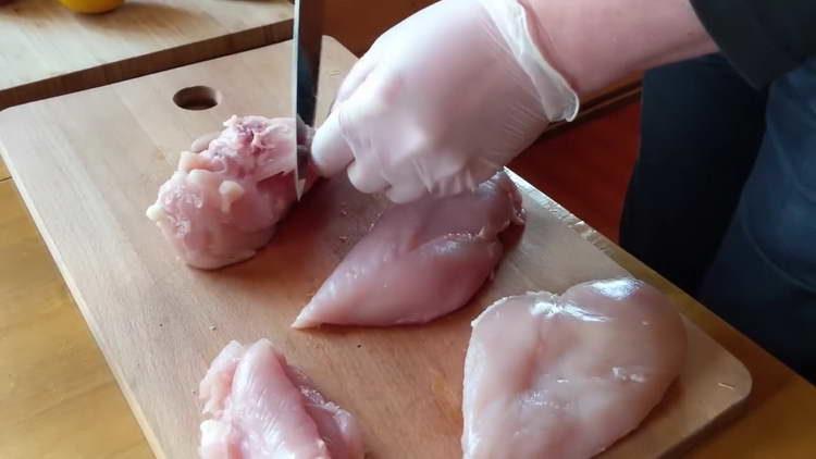 couper le poulet