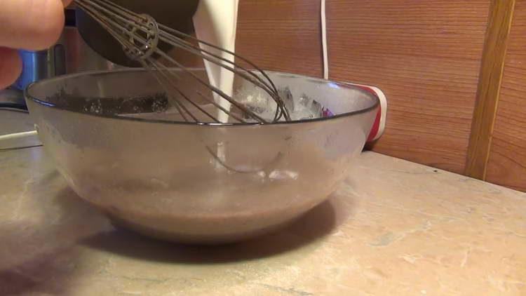 pour milk into a bowl