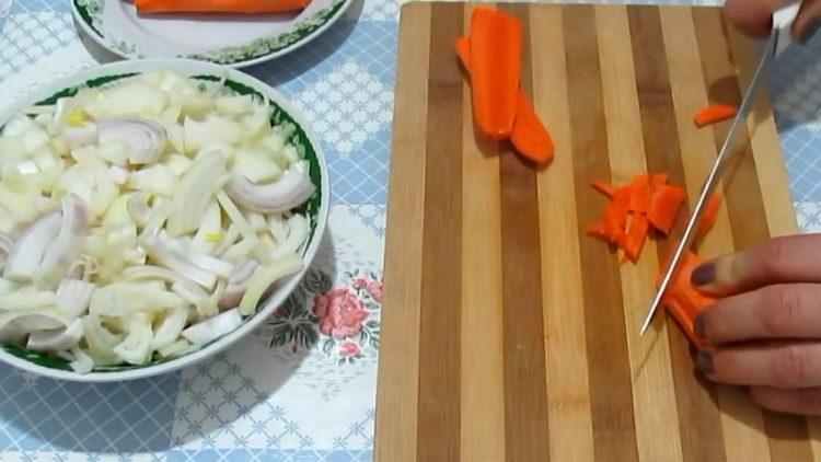 chop carrots