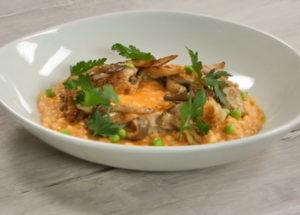 Step by step recipe with chicken and mushrooms with photo