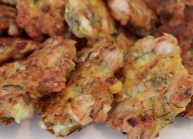 Juicy and tasty chopped  chicken cutlets with cheese and corn