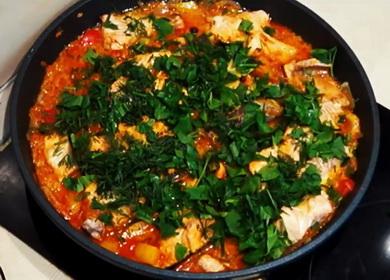 Tasty and hearty fish  with vegetables