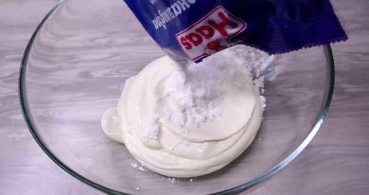 pour sour cream in a bowl