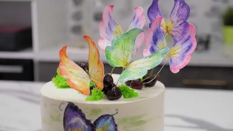 pastel con mariposas