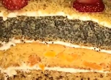 Tasty gourmet cake  with poppy seeds